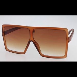 Oversized Same Colored Lens Square Sunglasses